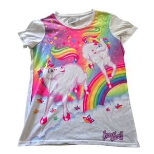 Lisa Frank Unicorn Rainbow Sublimation Teen Girls T Shirt SZ M